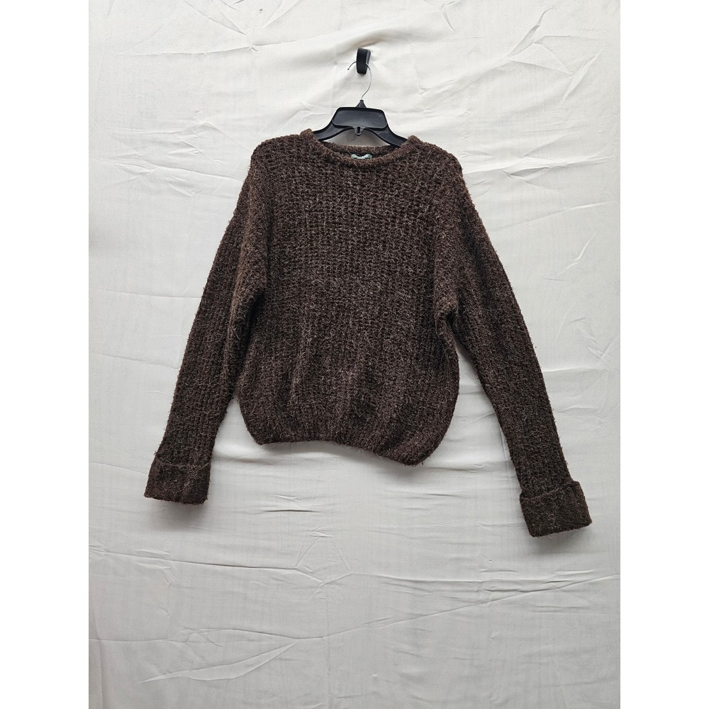 Wild Fable Brown Fuzzy Knit Alpaca Blend Crewneck Sweater XXS 331 03‎ 6949